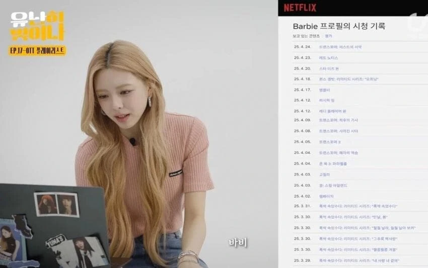 어느 아이돌 멤버의 넷플릭스 시청 목록 ㅋㅋㅋ