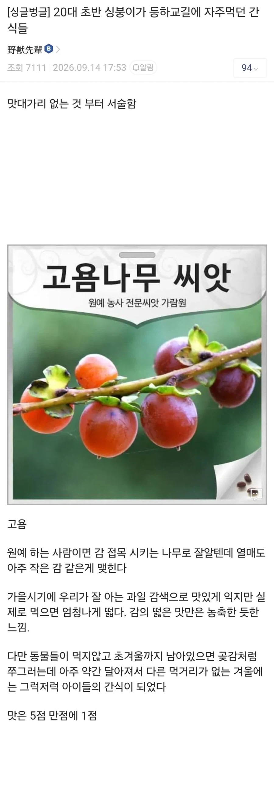 20대 디씨인이 어렸을때 먹던 간식들