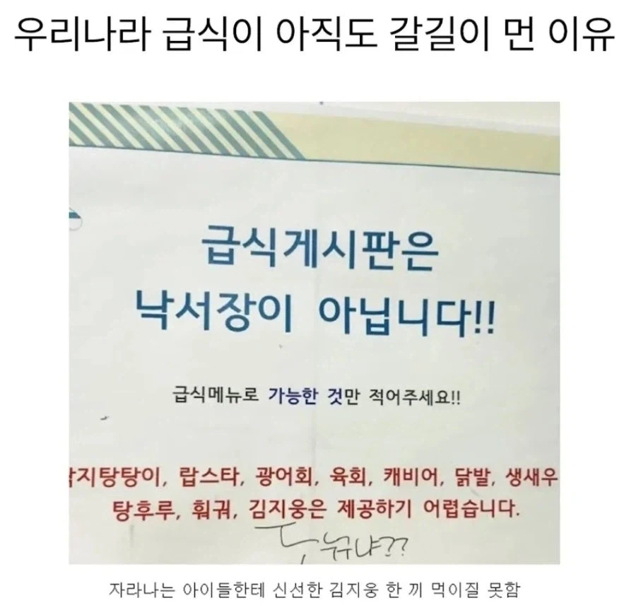 우리나라 급식이 아직도 갈 길이 먼 이유