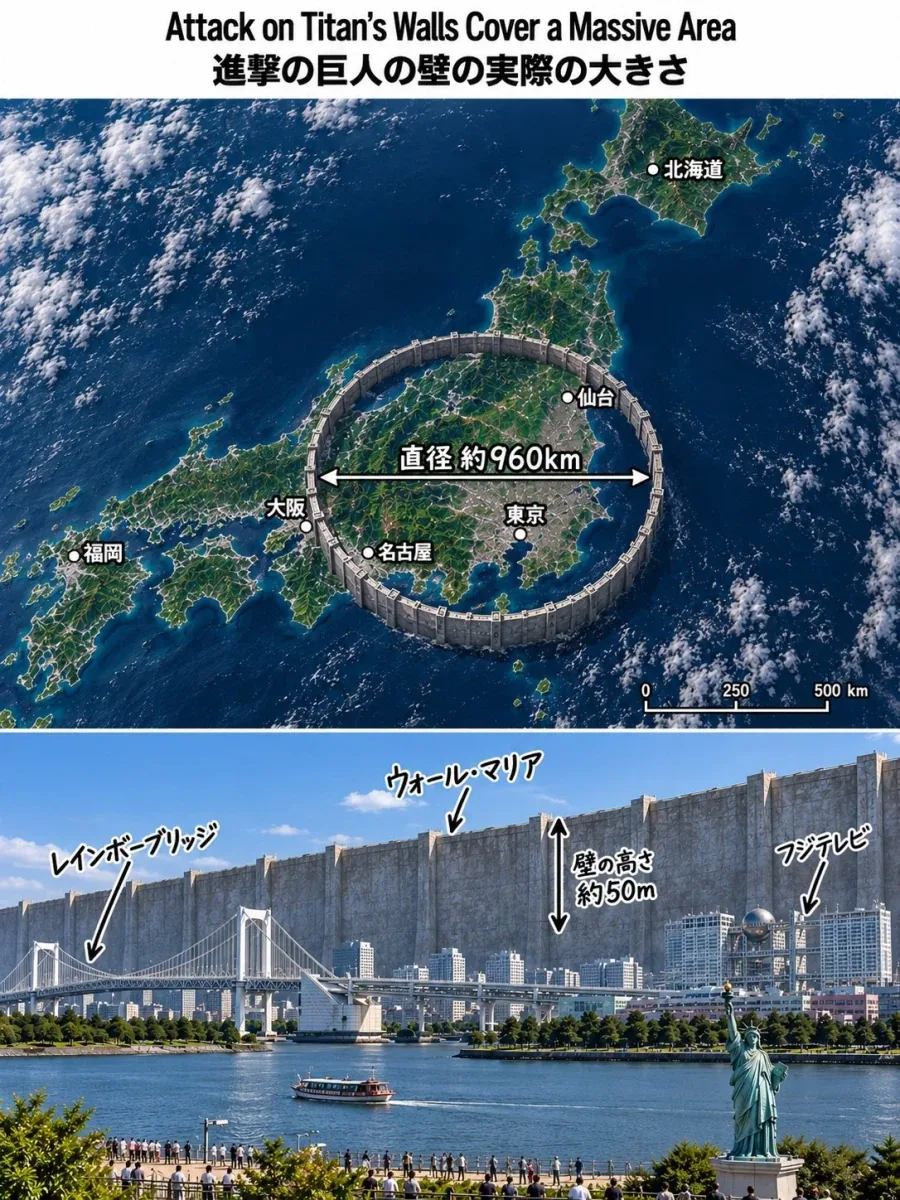 진격의 거인 장벽 비교