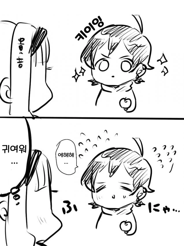 @) 히나타와 눈싸움하는 타카네