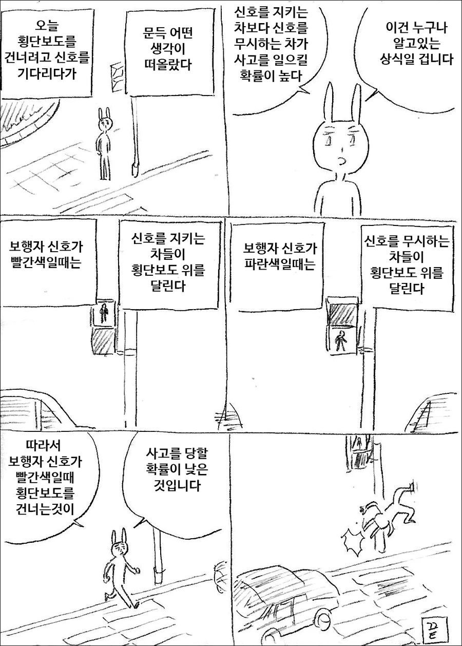 마사토끼의 교통사고 안 당하는 꿀팁.manwha