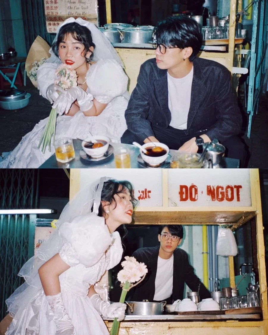 80년대 홍콩의 신혼부부 사진으로 유명한 사진 - 이미지 3