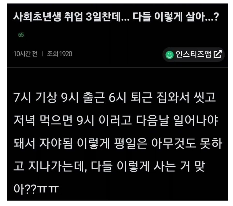 사회초년생 취업 3일찬데..다들 이렇게 살아?