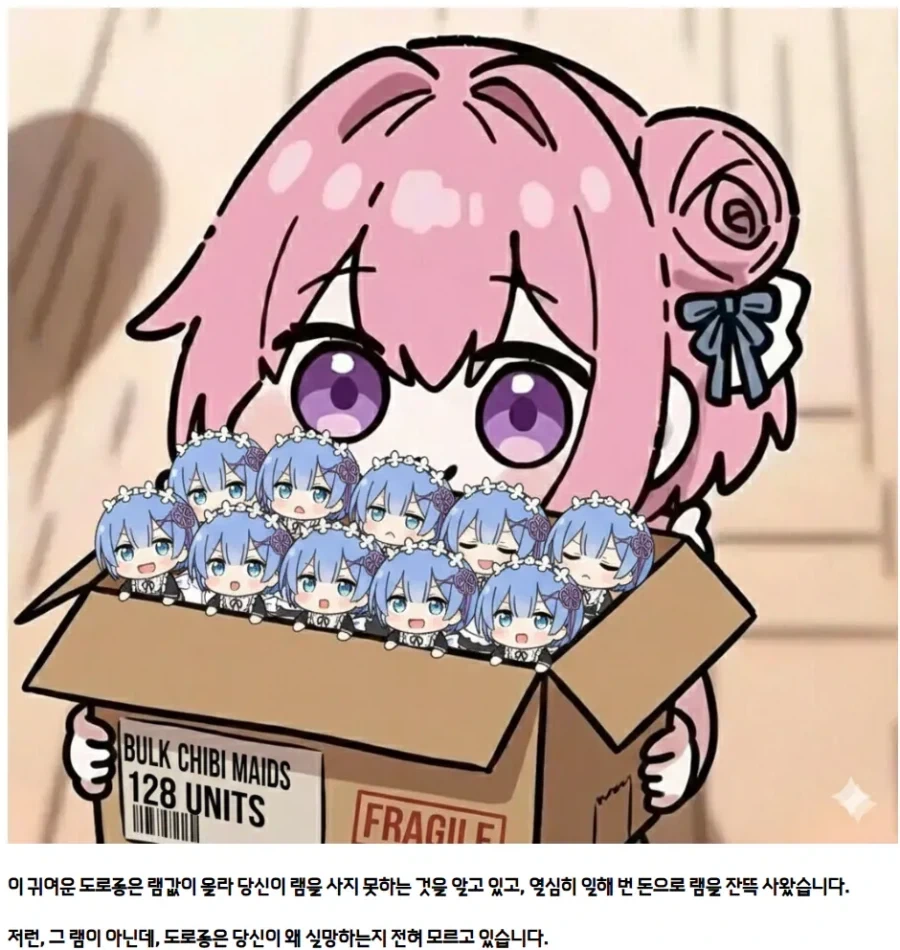 램값이 올랐다는 얘기를 들은 도로롱이 램을 잔뜩 구해왔습니다