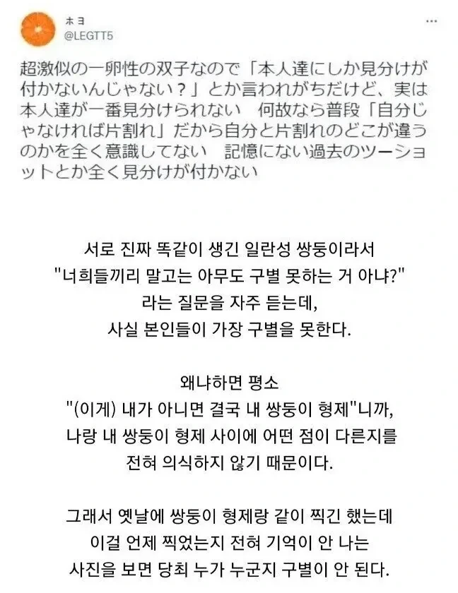 의외로 쌍둥이를 구별 못하는 사람.jpg