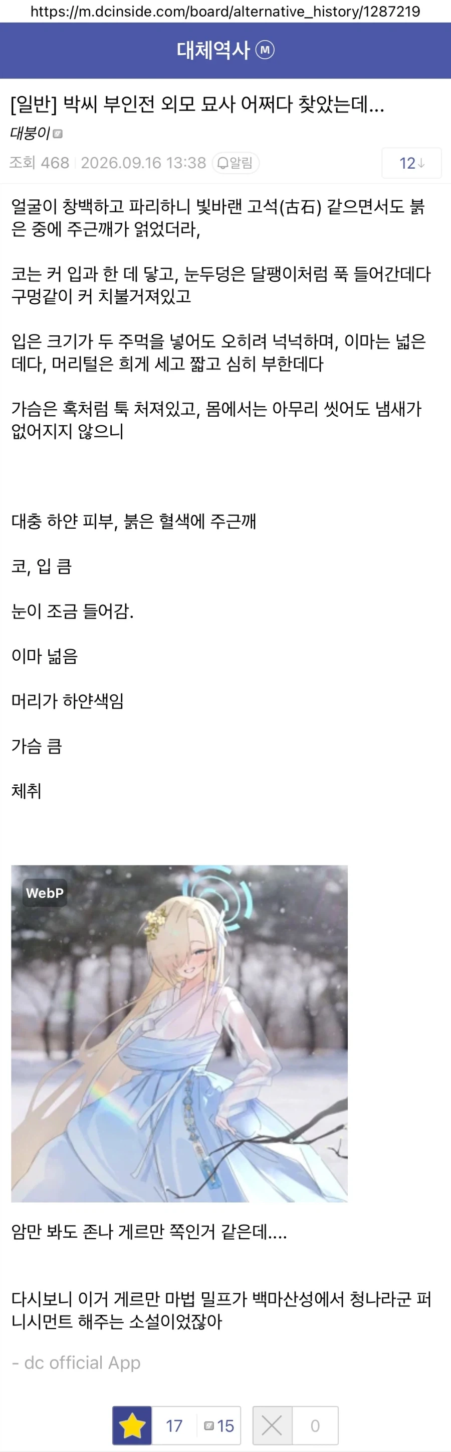 박씨부인전 외모 묘사에 대한 합리적 의심