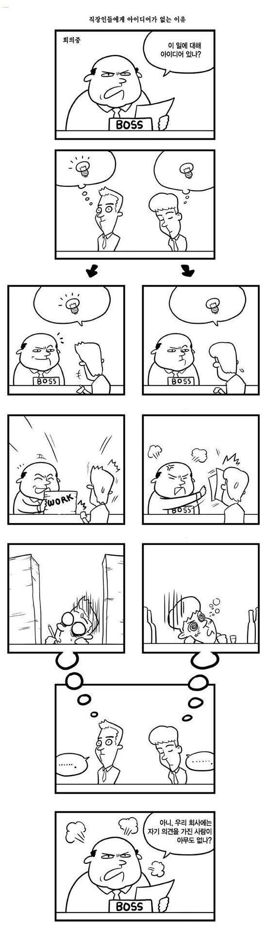 직장에서 아이디어 내기 힘든 이유.manhwa