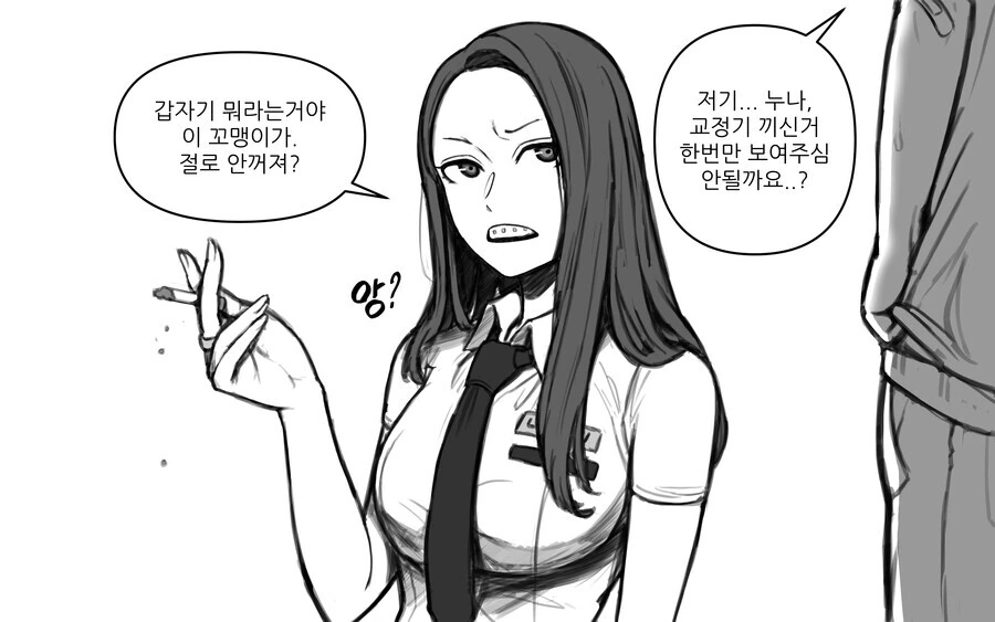 교정기 낀 일진 누나 만화.MANGA