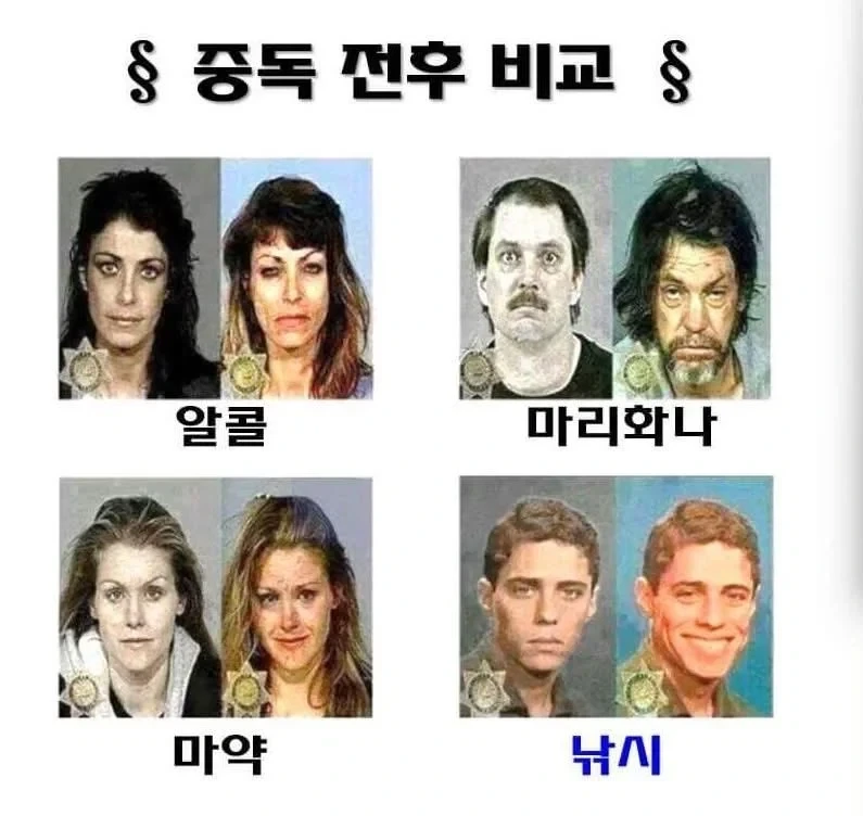중독자 전후사진 비교