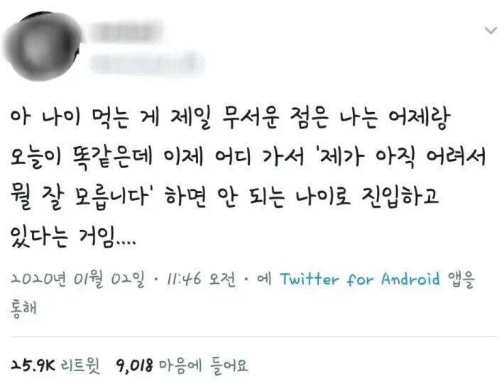 나이 먹는게 무서운 이유