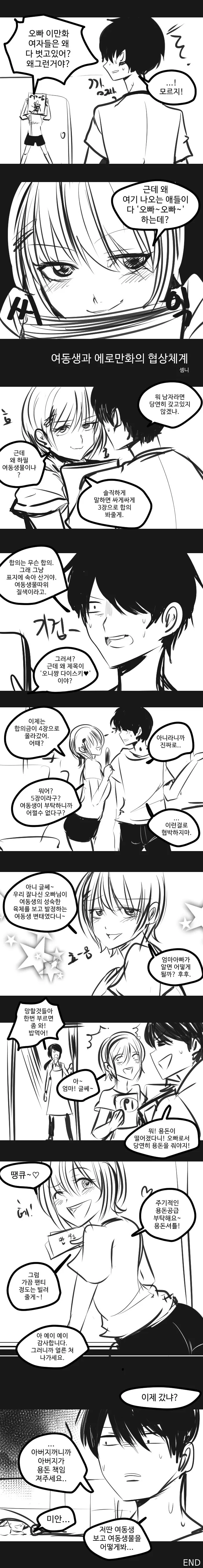 ㄱ같은 여동생과 친근ㄸㅇㅈ 협상하는 만화.