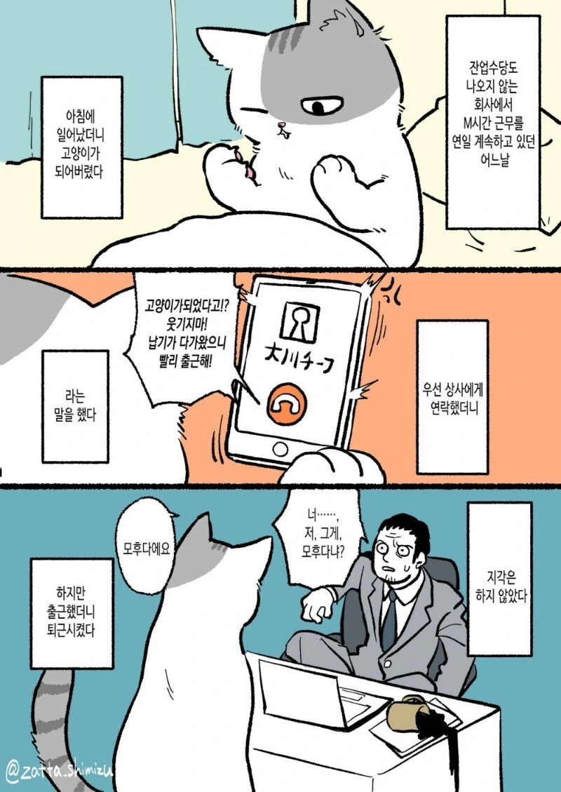 고양이로 변한 만화