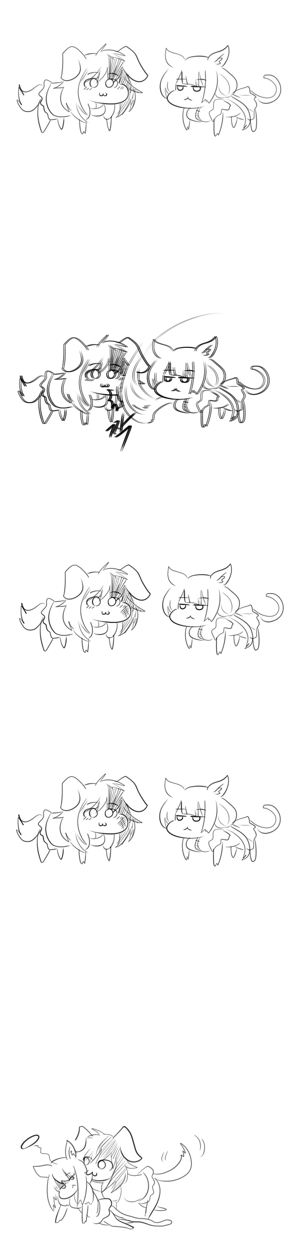 라오진) 하치코와 페로가 같이 노는 만화.manwha