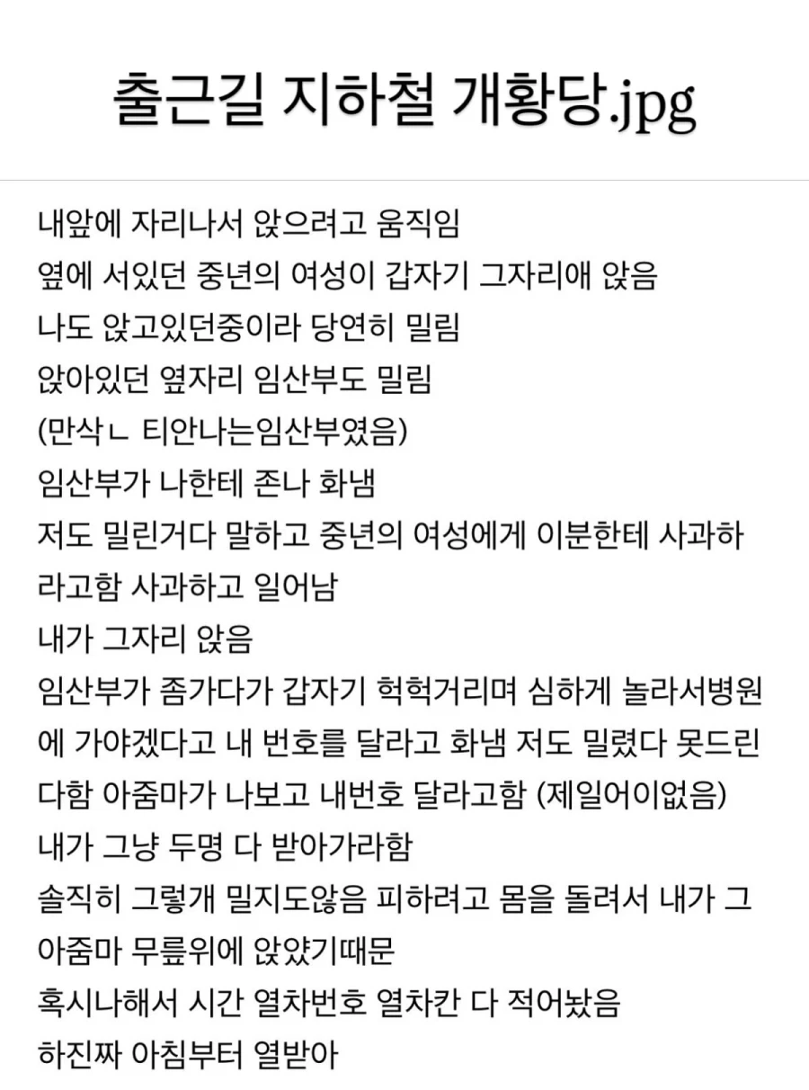 출근길 지하철 황당한 사연.jpg