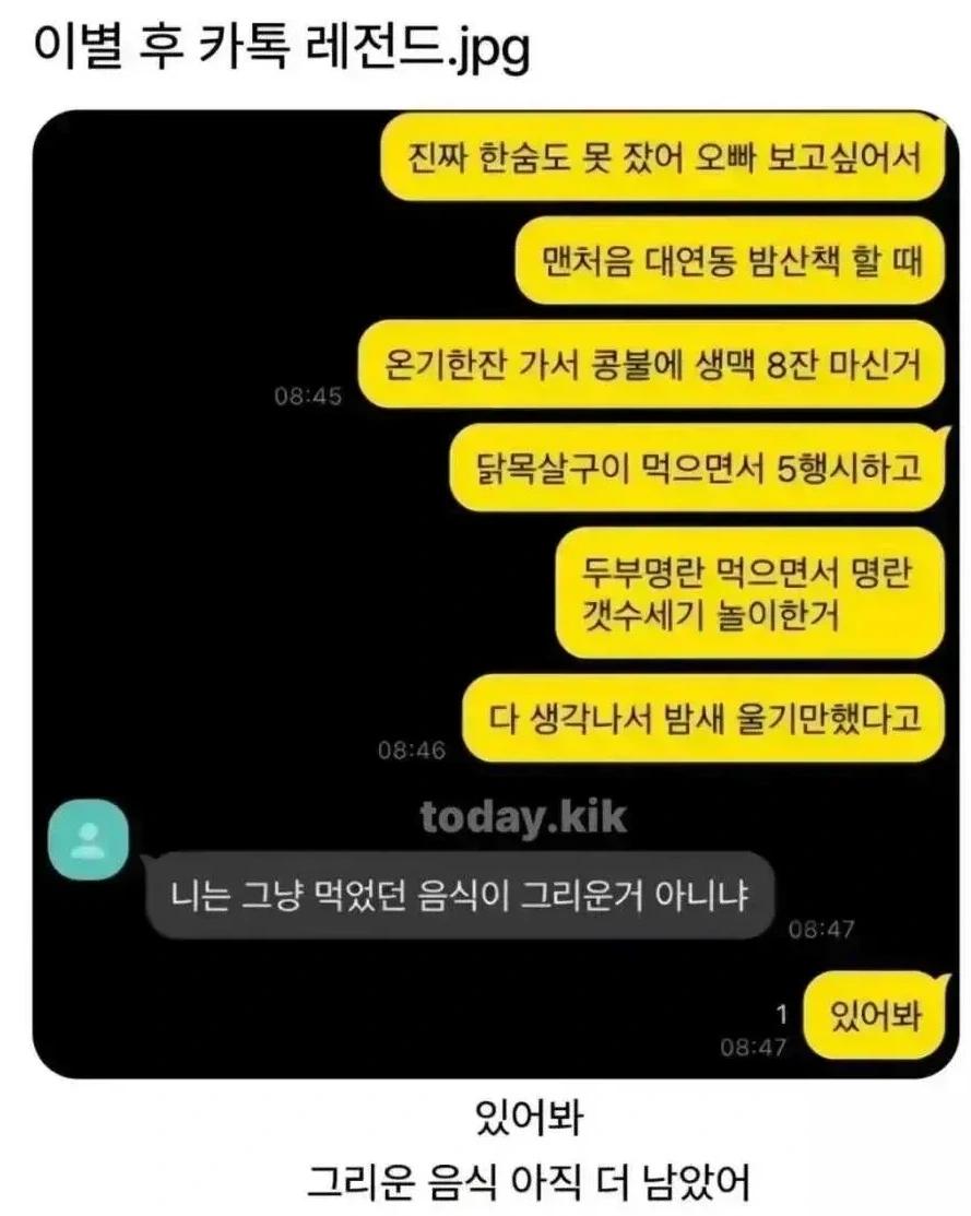 이별 후 카톡 레전드