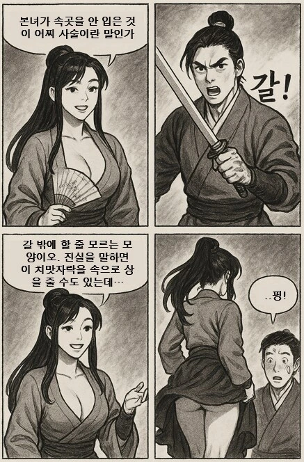 챗 GPT로 그린 레전드 무협썰 4컷 만화 - 이미지 4