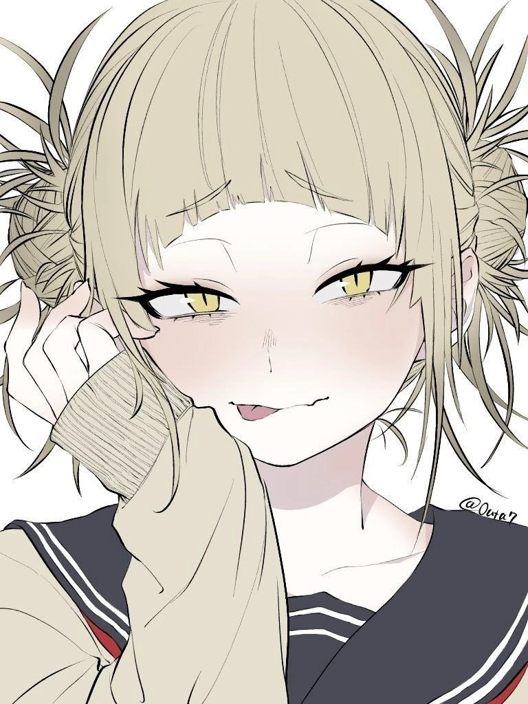 미소가 예쁜 금발 교복 미소녀.manga