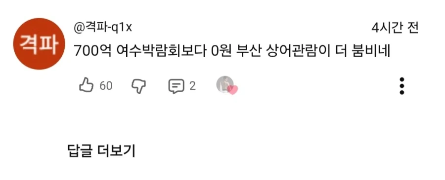 부산 상어 영상에 달린 댓글