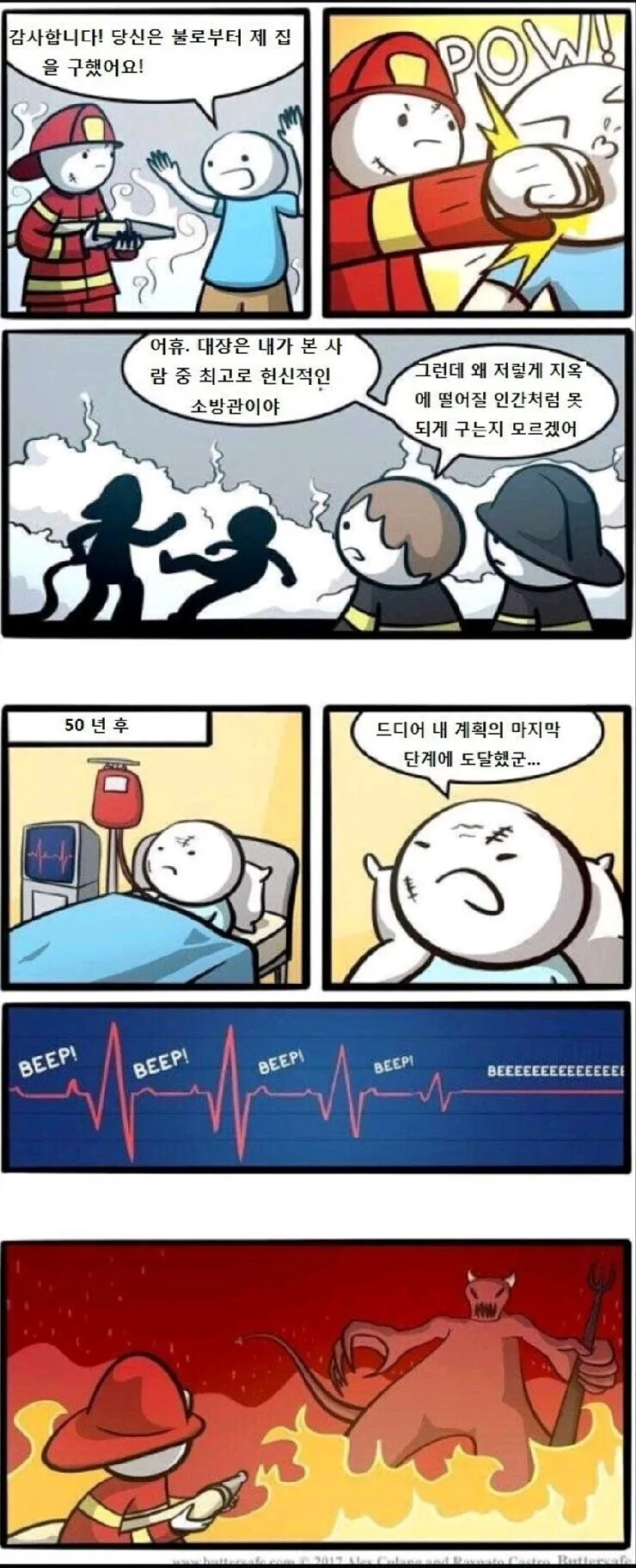 한 소방관이 일평생 지옥에 떨어질 인간처럼 군 이유.manhwa