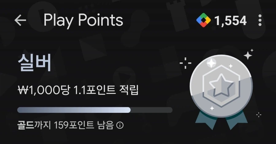 구글플레이 스토어에 포인트가 1550점 쌓였길래 보니...