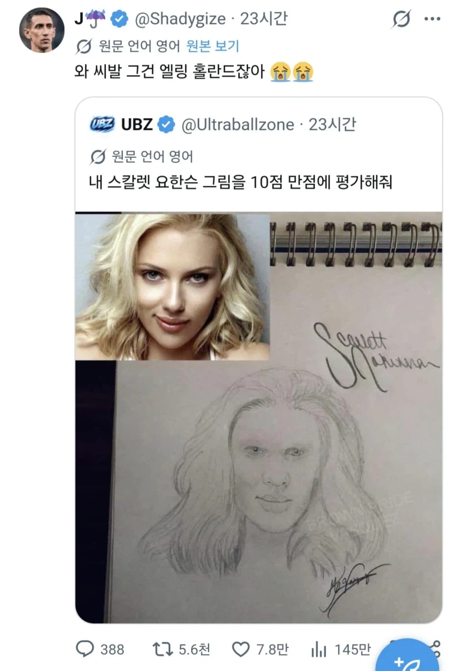 "내 스칼렛 요한슨 그림을 10점 만점에 평가해줘." - 이미지 2