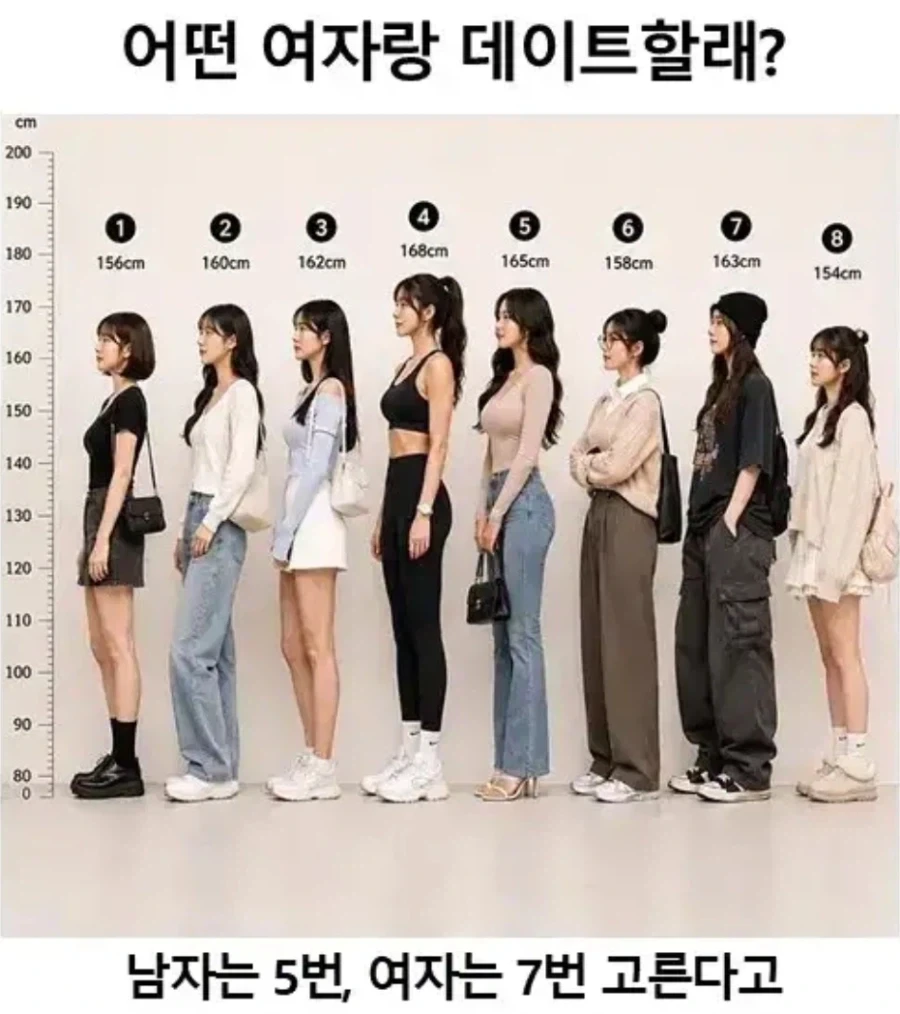 평균적으로 남자는 5번을 고르는 통계가 많다고