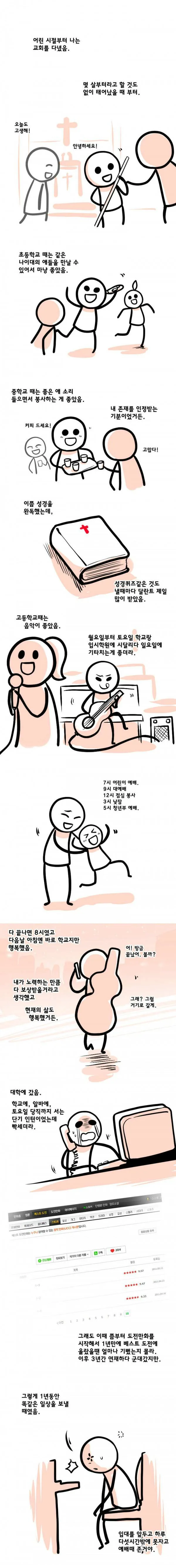 교회를 가지 않게 된 만화
