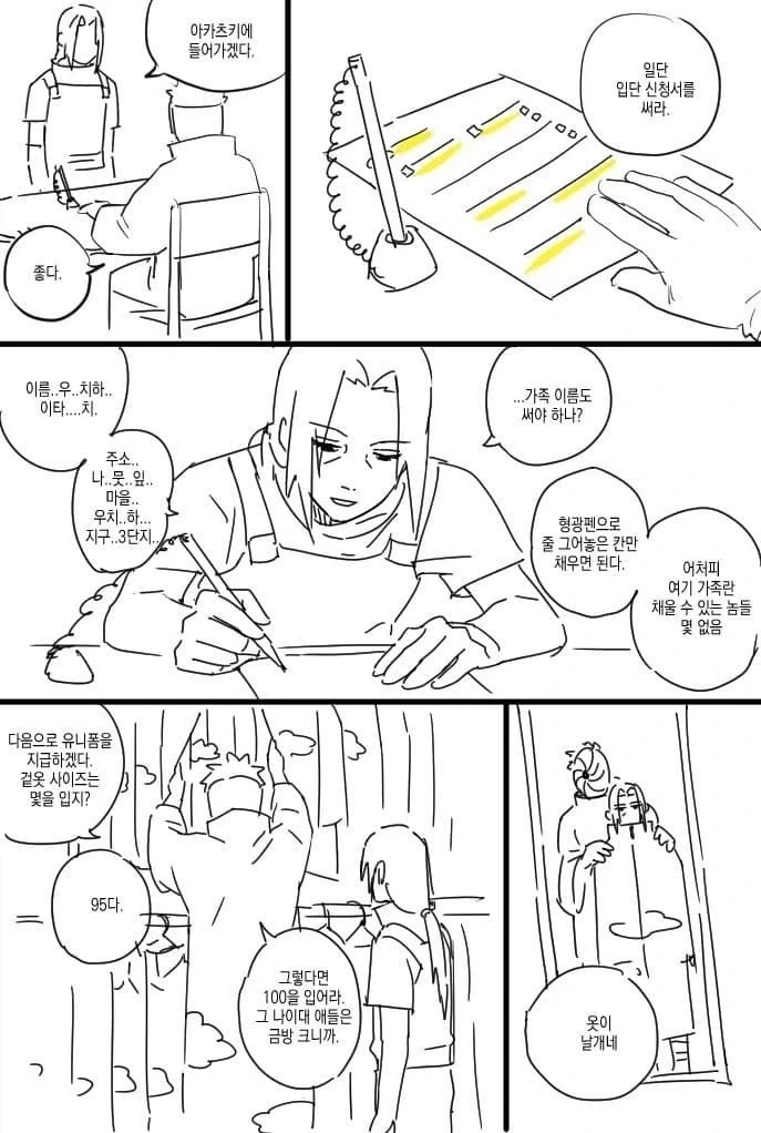 이타치가 아카츠키 가입하는 만화