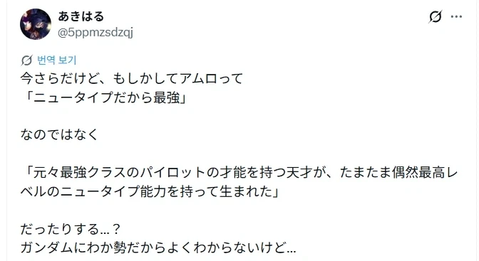 아무로한테 뉴타입 능력은 그냥 보너스 아니었을까.jpg