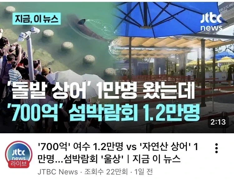 명예로운 죽음을 당한 여수 섬박람회
