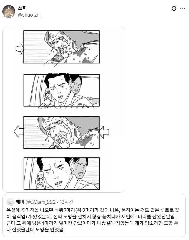욕실에 주기적으로 나오던 바퀴 2마리가 있었다.jpg - 이미지 2