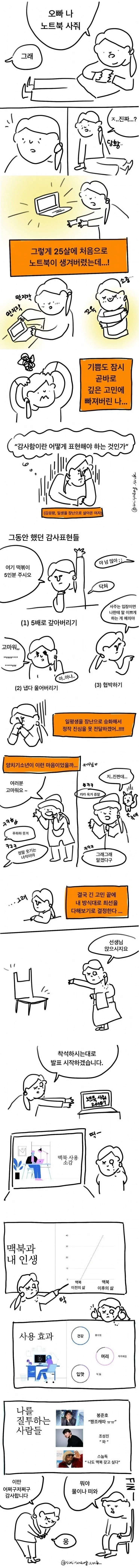 맥북 사준 오빠에게 감사하는 만화.manga