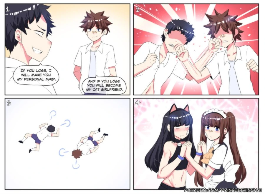 친구끼리 결투로 패배하면 서로 여장시키는 만화.manwha