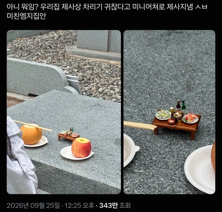 아니 이정도면 제사 스킵 수준 이잔아 ㅋㅋㅋㅋ