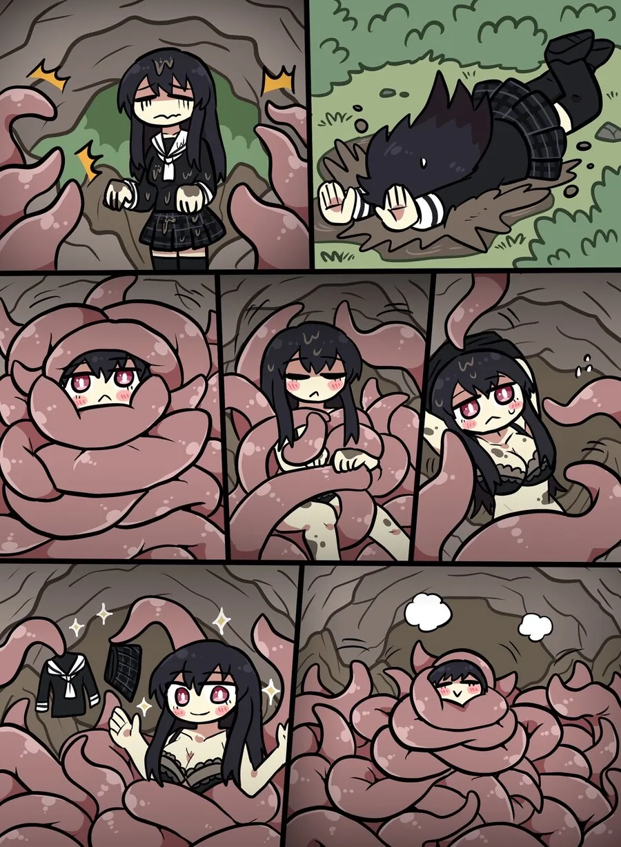 촉수동굴에 들어간 여성.manwha