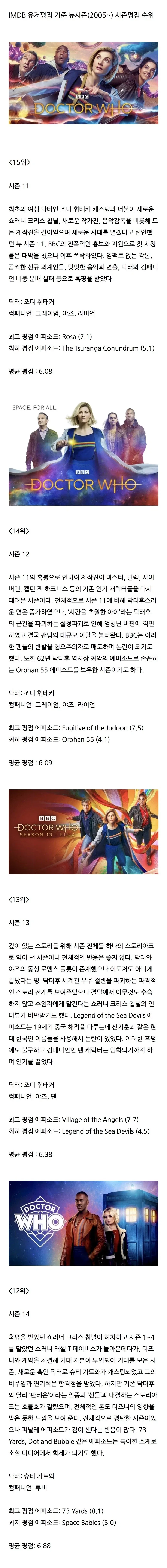 역대 닥터후 시리즈 순위.jpg - 이미지 2