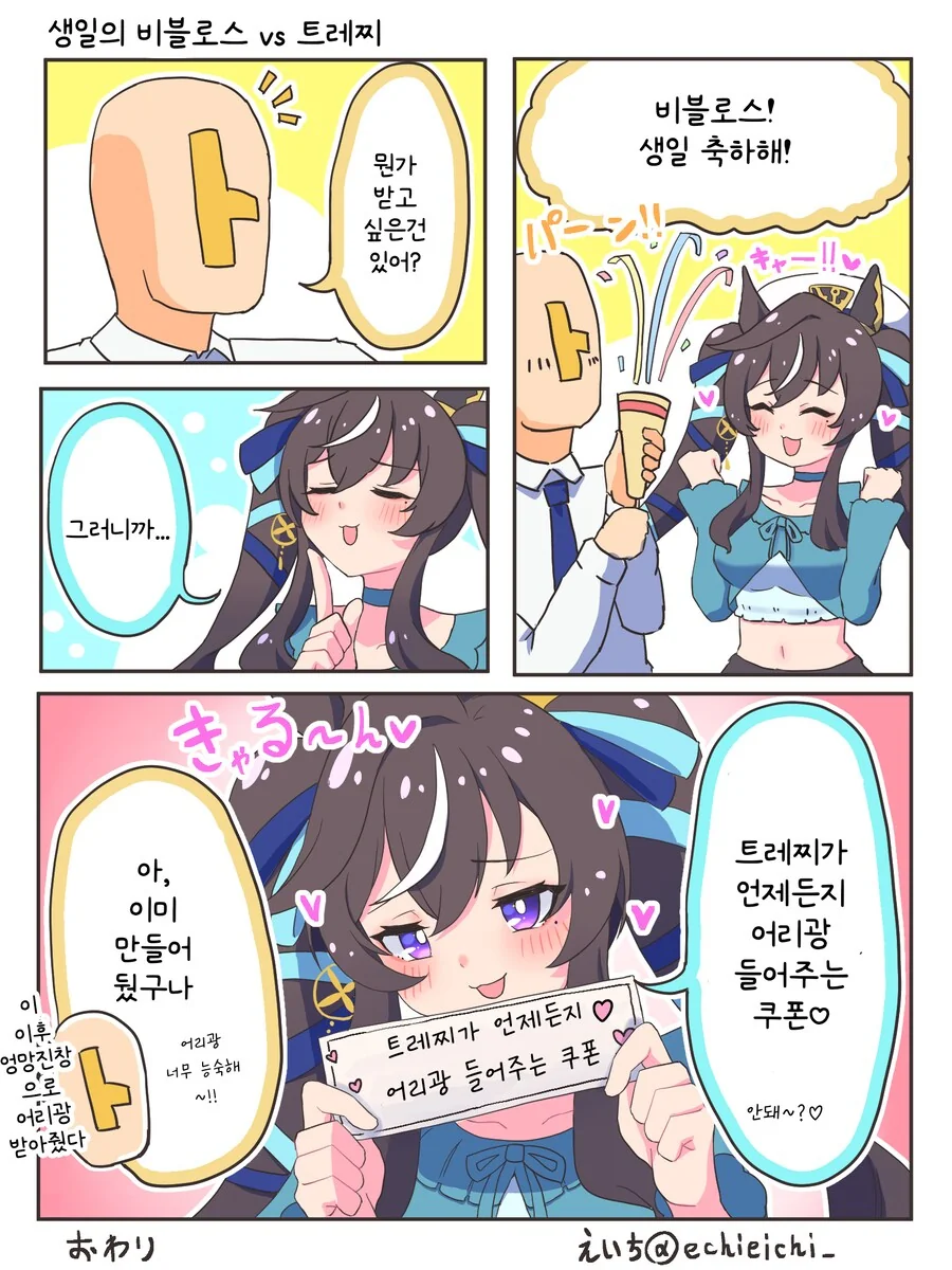 말딸/번역) 비블로스한테 생일선물 주는 만화