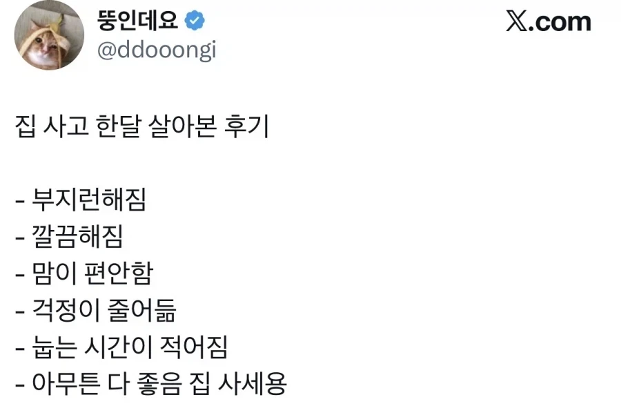 내 집 사고 한달 살아본 후기