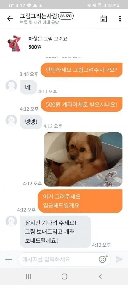 하찮은 그림 그려드린다는 당근 판매자.jpg - 이미지 4