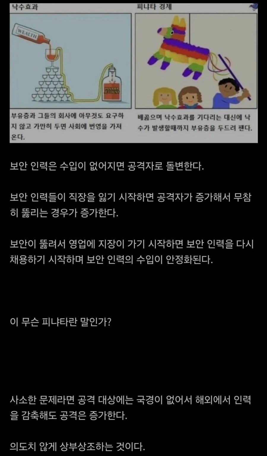 현실에 존재하는 피냐타 경제론
