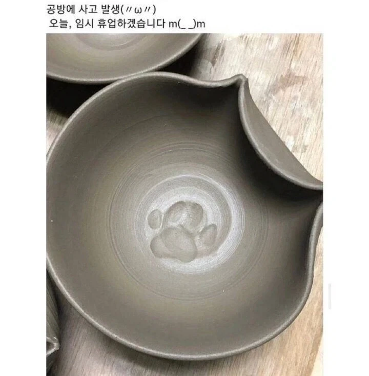 어느 도자기 공방의 임시 휴업 사유