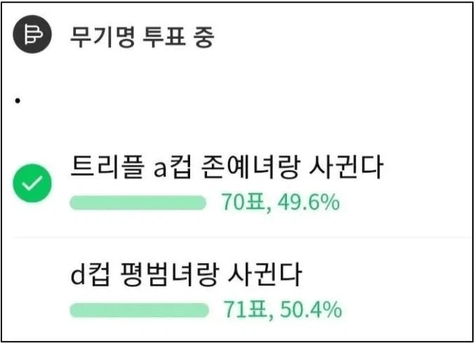 트리플A컵 존예녀 vs 참젖D컵 평범녀