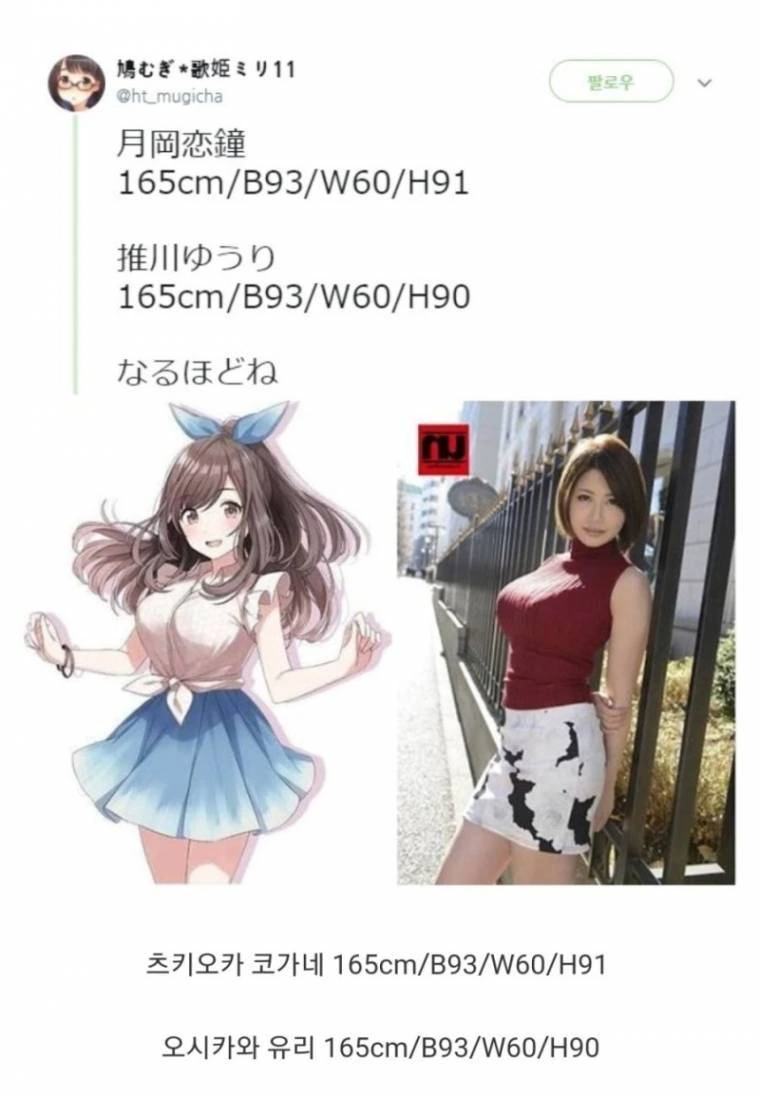 만화몸매를 실제로 보면 ^,^