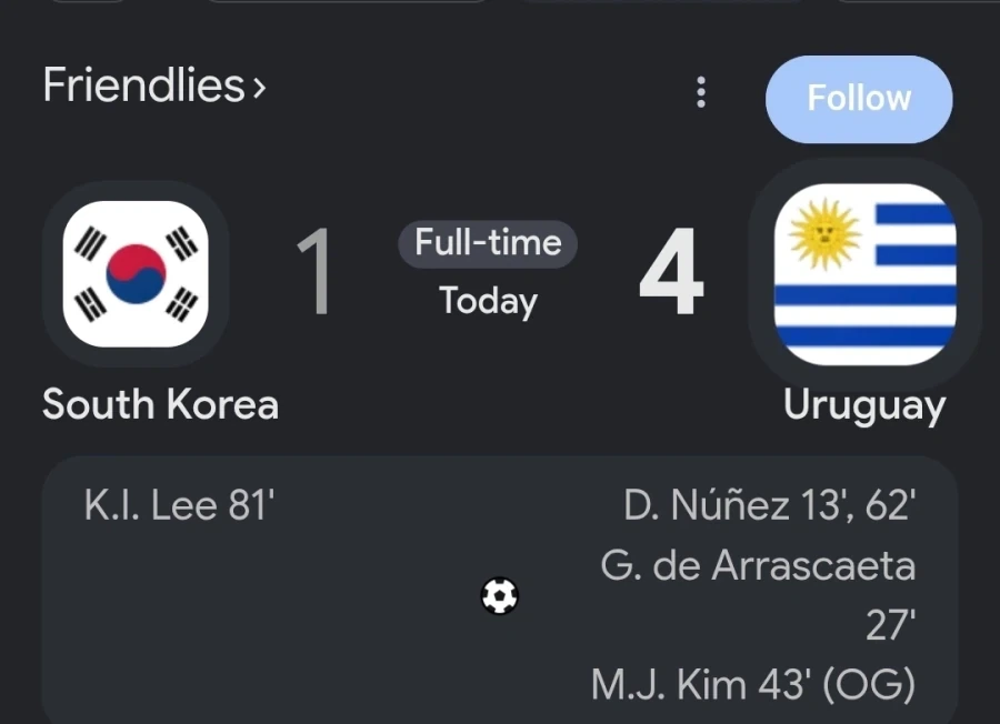 우루과이한테 4:1로 졌다고?!?! 에라이!!!