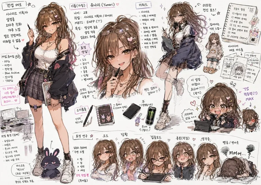 AI야 그동안의 채팅기록들을 모아서 나를 캐릭터화 해서 그려봐.