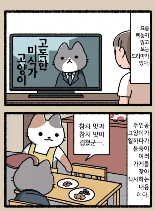 고양이가 밥만 먹는 드라마를 누가 보겠냐고