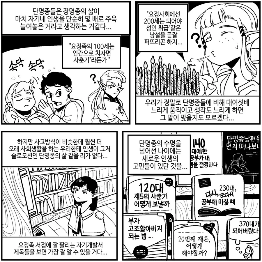 장명족이 부산스럽고 단명족이 느긋한.manga
