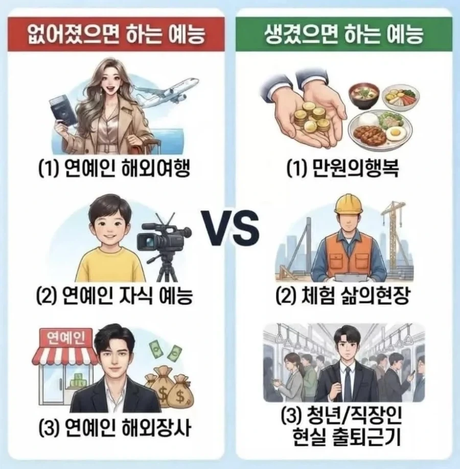 없어졌으면 and 다시 보고싶은 예능.jpg