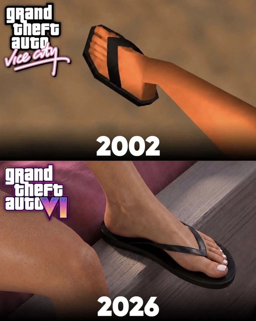GTA) 샌들 신은 발 하나로 알 수 있는 24년간의 그래픽 진화
